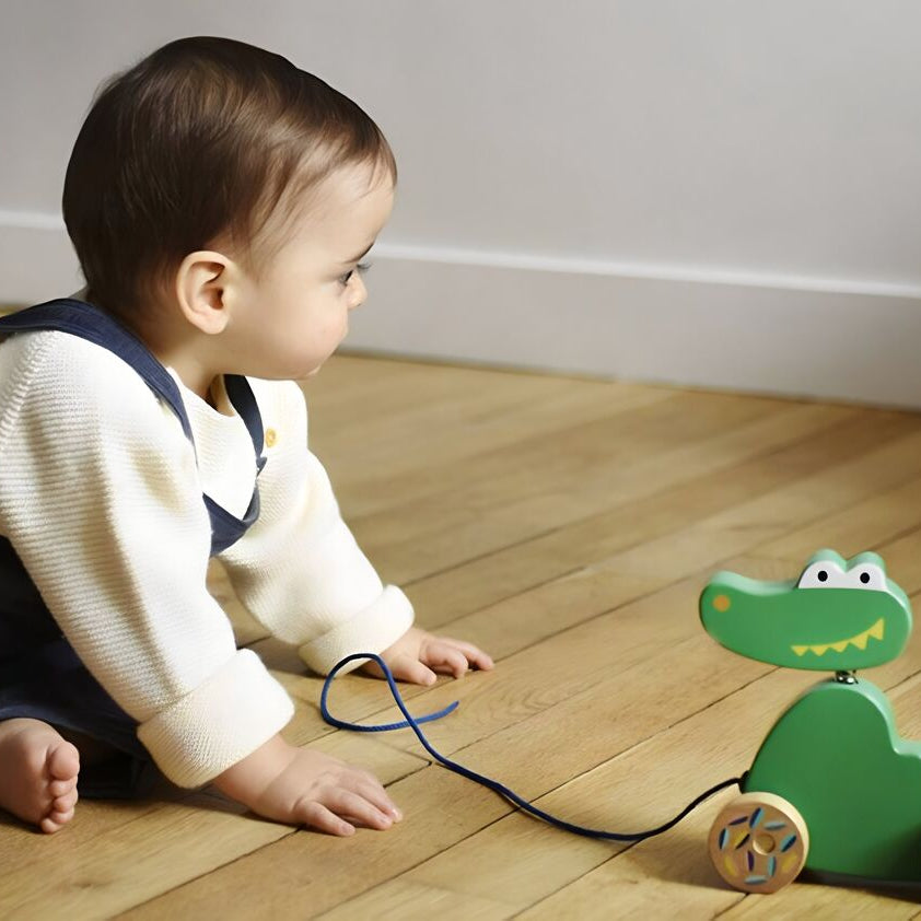 Ebulobo - Crocodile Wooden Rolling Toy