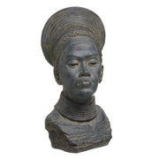 SET BUST AFRICAN 2/M GREY RESIN DECORATION 31 X 28 X 52 CM