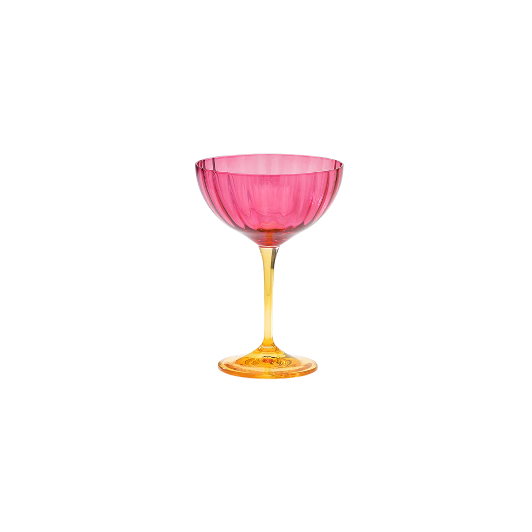 Champagne Glass Jazzy Pink Optic