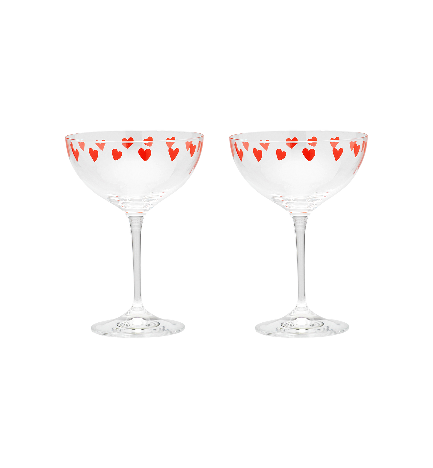 Champagne Glass Pair - Classic Love (heart) - Set 2