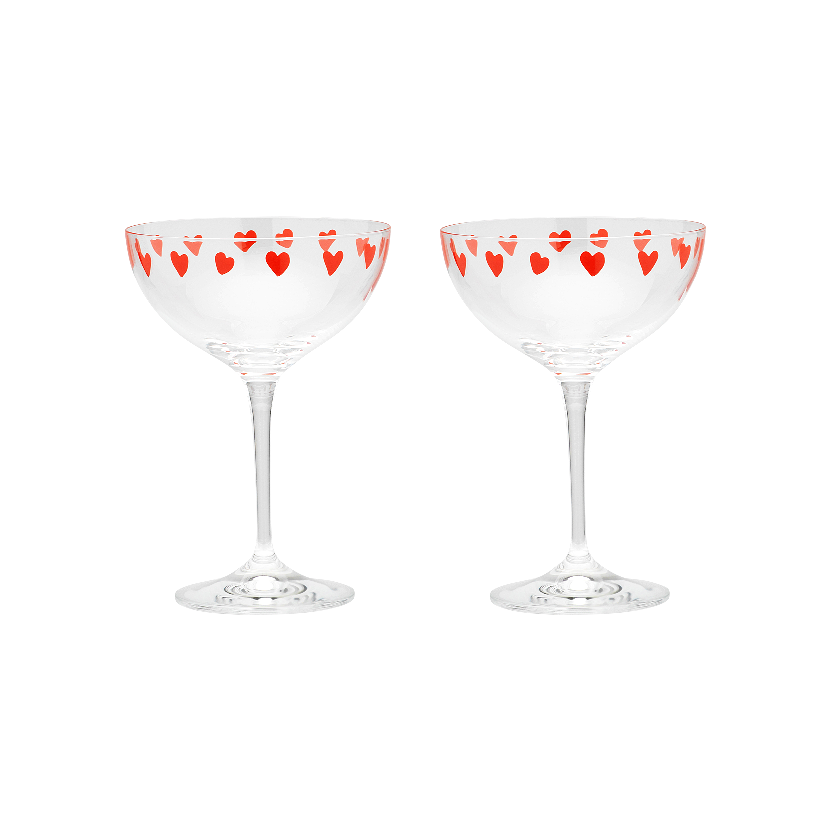 Champagne Glass Pair - Classic Love (heart) - Set 2