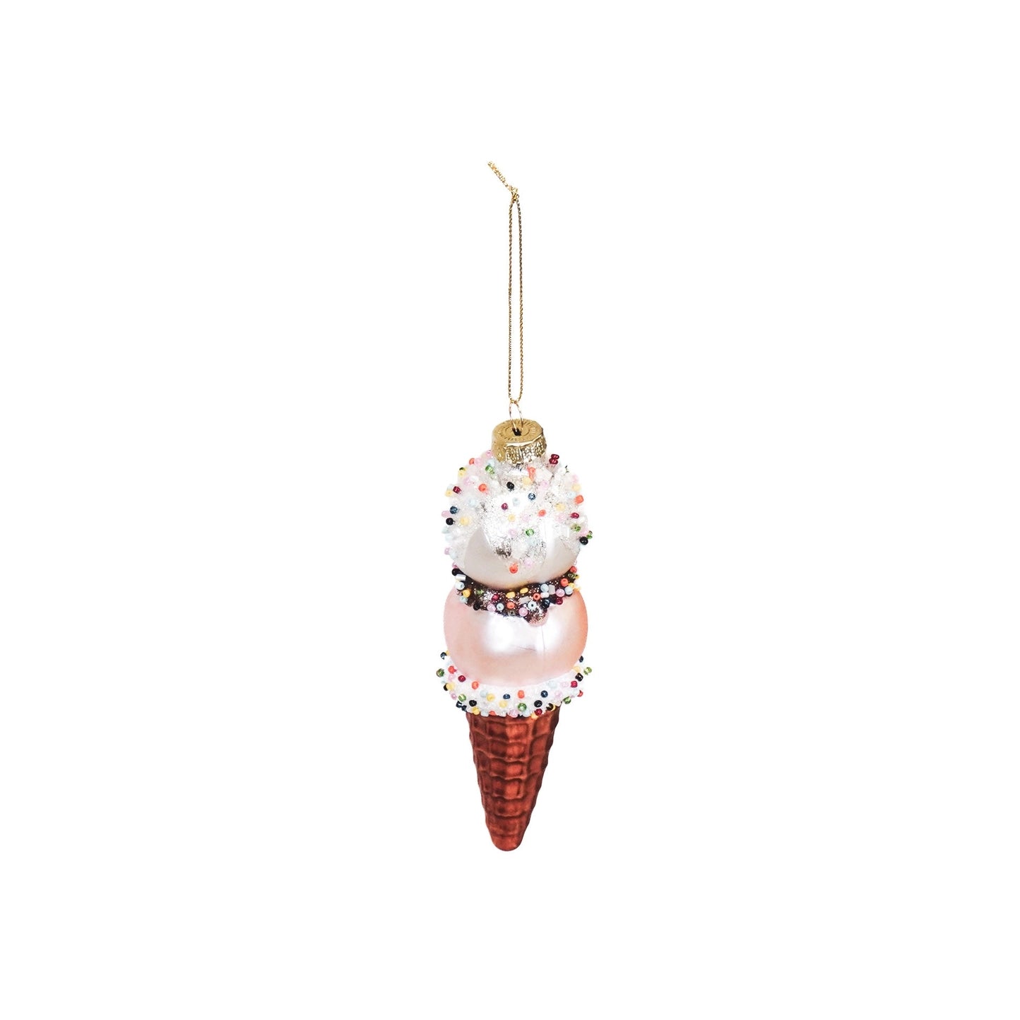 Christmas Ornament - Ice cream rose - white