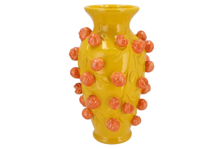 Vase - Fruit cilinder MANDARIN yellow 24x38cm