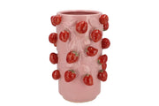 Vase - Fruit cilinder STRAWBERRY light pink 21x31cm