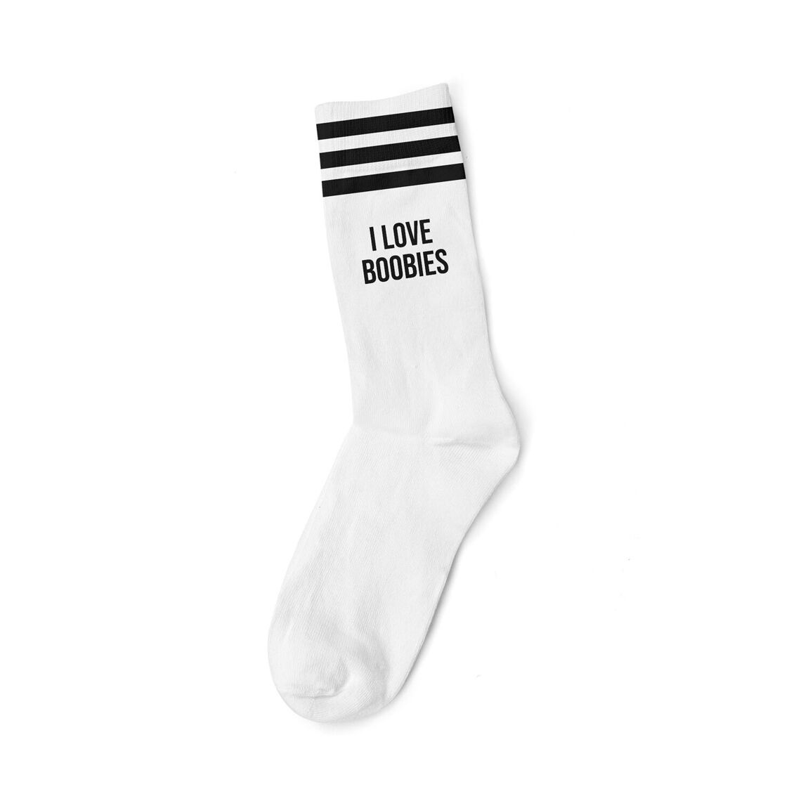 SOCKS Mothersocker White - I Love Boobies - Black text