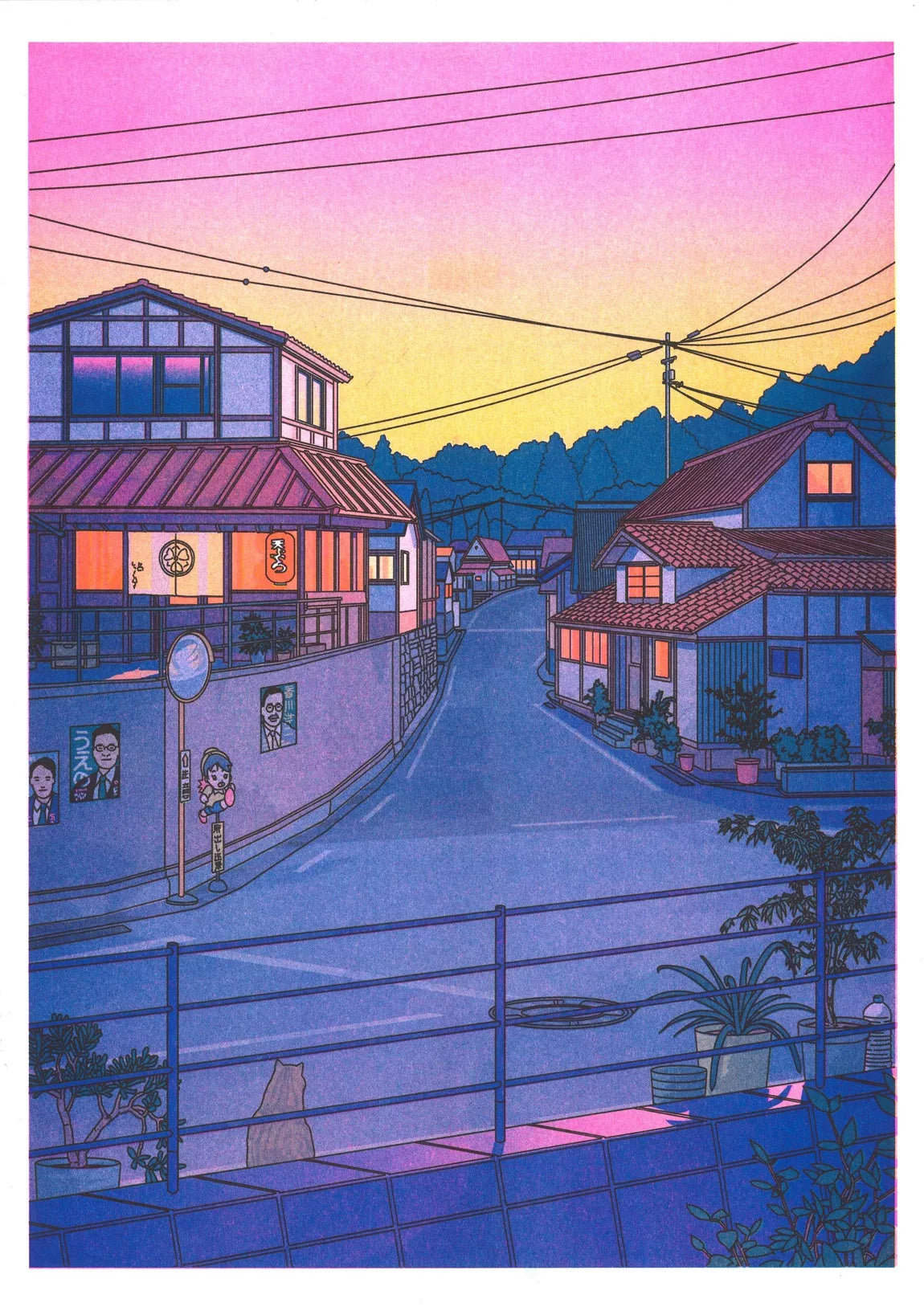 Riso Art Print - Liam Cobb - Nowhere in Japan