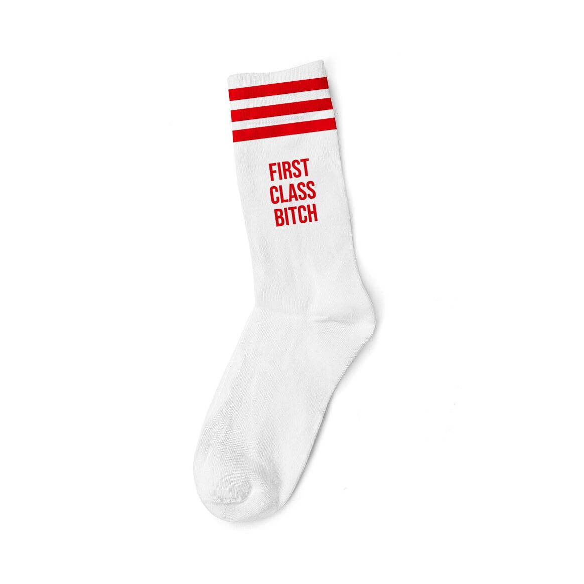 SOCKS Mothersocker White - First Class Bitch  - Red