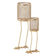 SOPORTE PORTAVELAS PIES DE PATO METAL DORADO 25,50 X 20 X 68,50 CM 