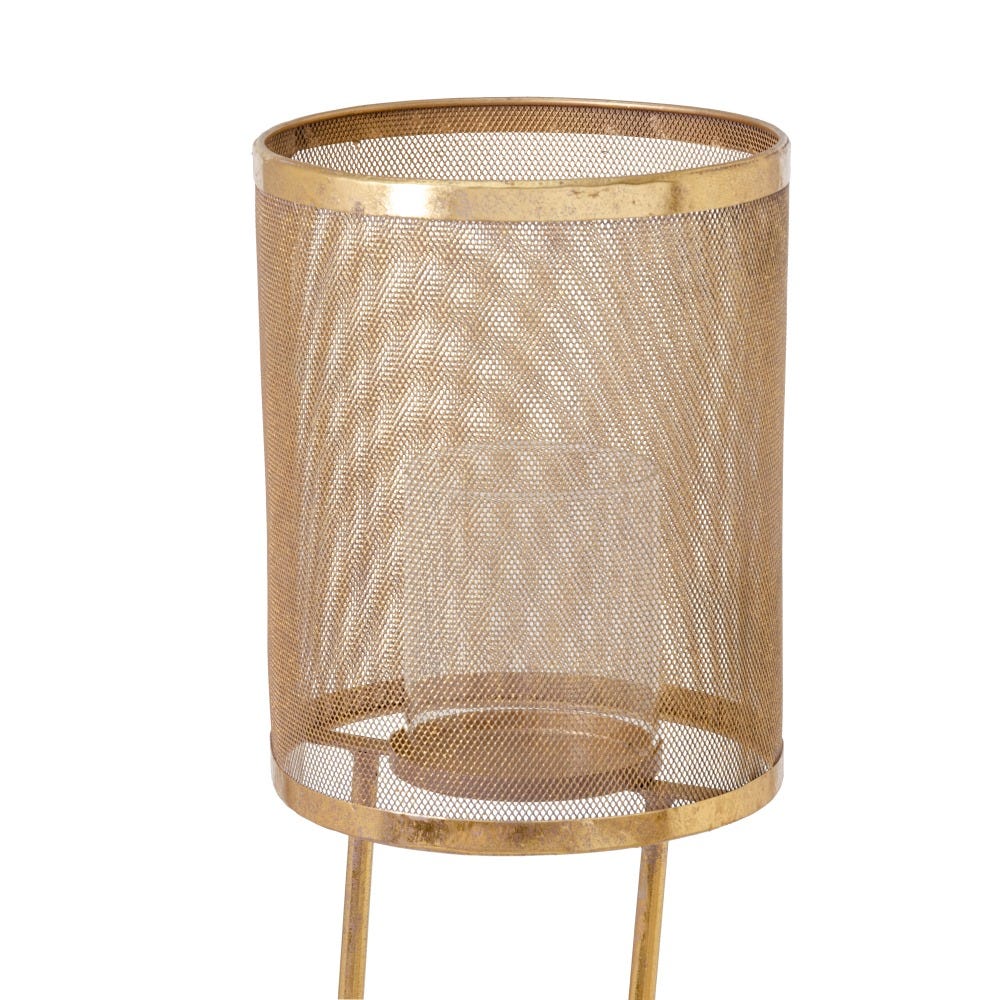 SOPORTE PORTAVELAS PIES DE PATO METAL DORADO 25,50 X 20 X 68,50 CM 