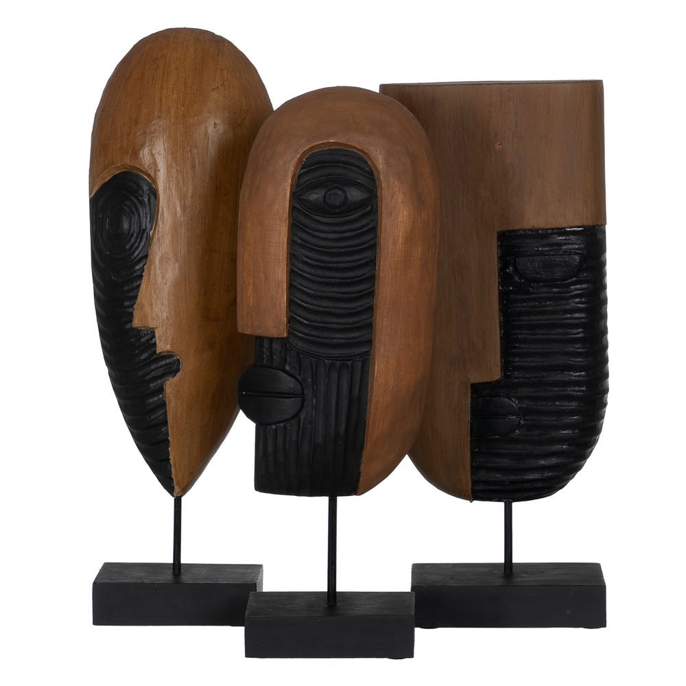 FIGURE MASK WOOD-IRON