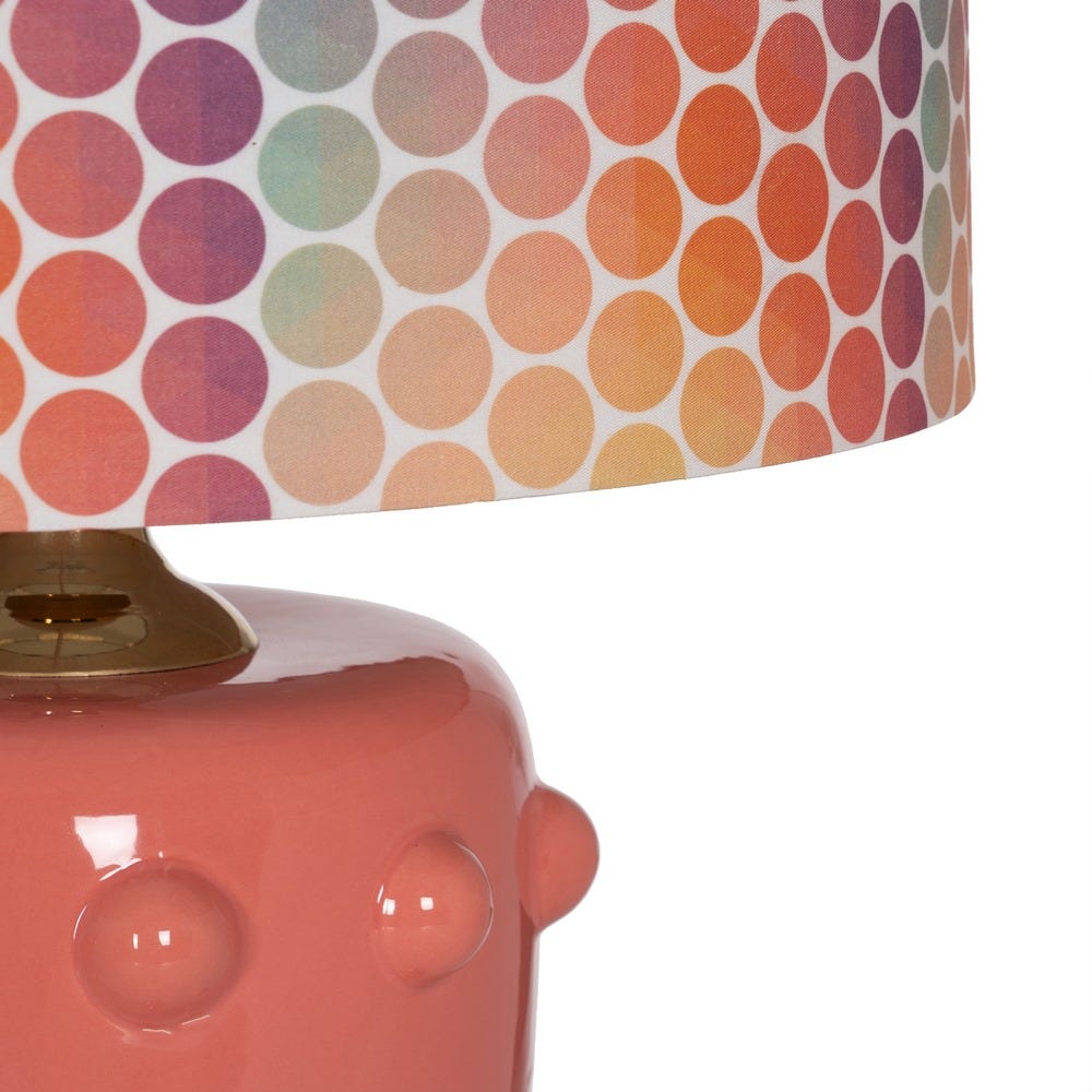 TABLE LAMP PINK CERAMIC LIGHTING 35,50 X 35,50 X 60,50 CM