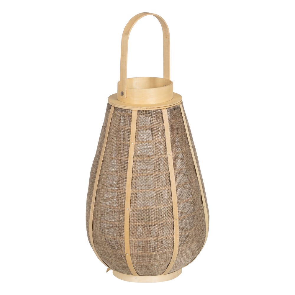 LANTERN CANDLE HOLDER NATURAL WAY JUTE 26 X 26 X 41 CM