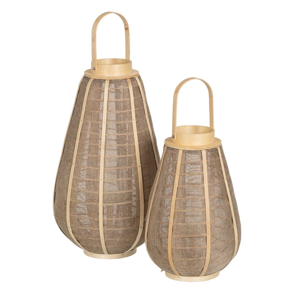 LANTERN. CANDLE HOLDER NATURAL WAY JUTE 31 X 31 X 55 CM