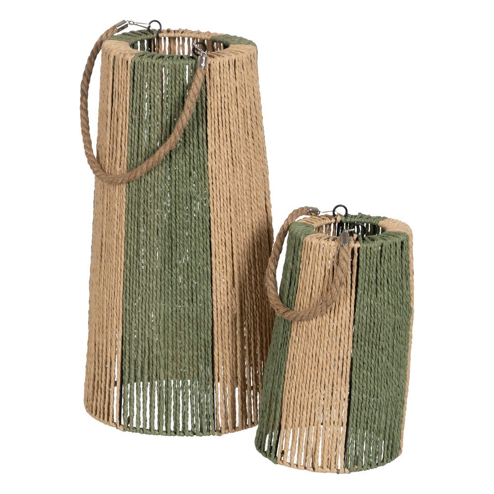 LANTERN CANDLE HOLDER - Green Kraft