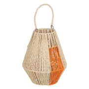 LANTERN. CANDEL HOLDER - CREAM-ORANGE