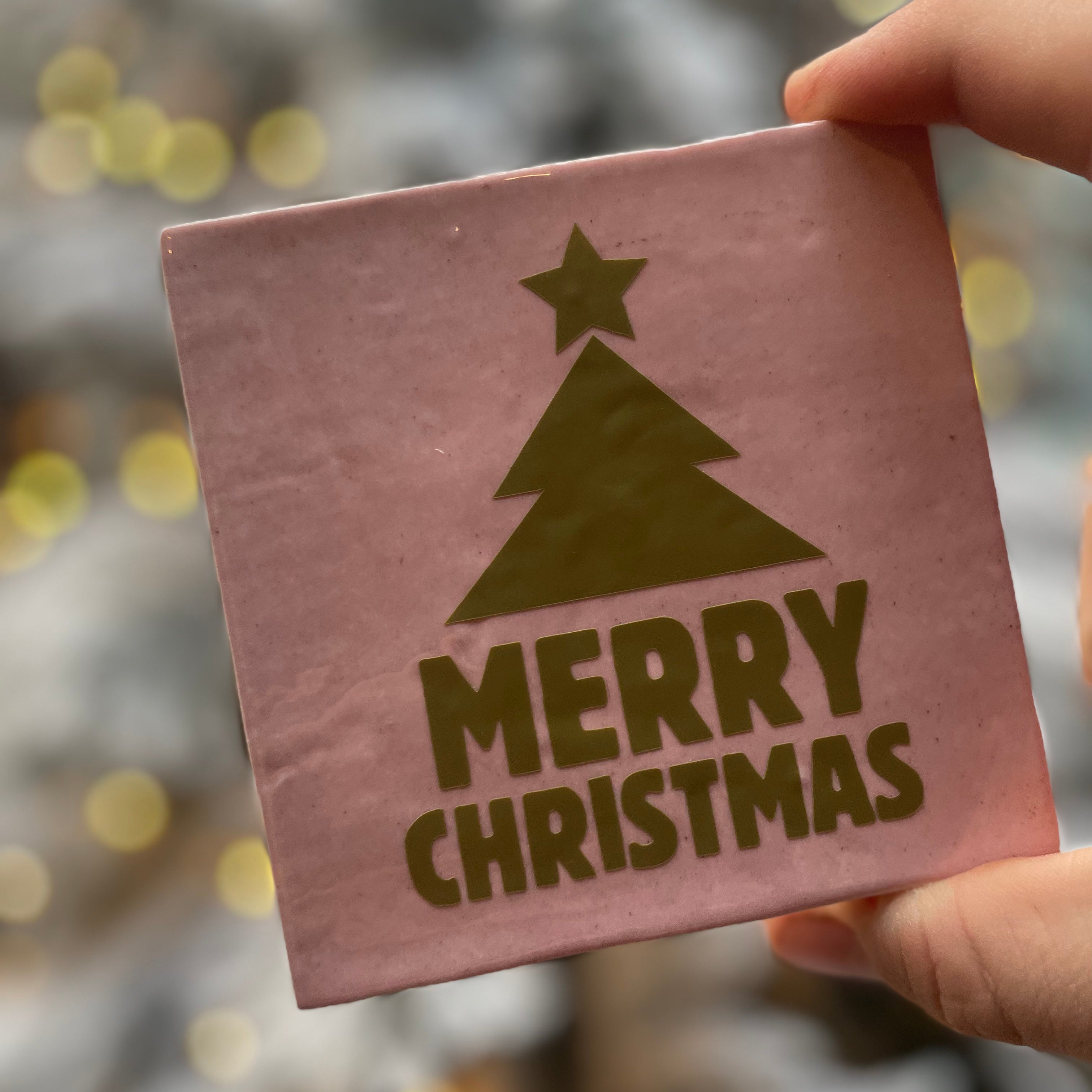 Tile with print - Merry Christmas