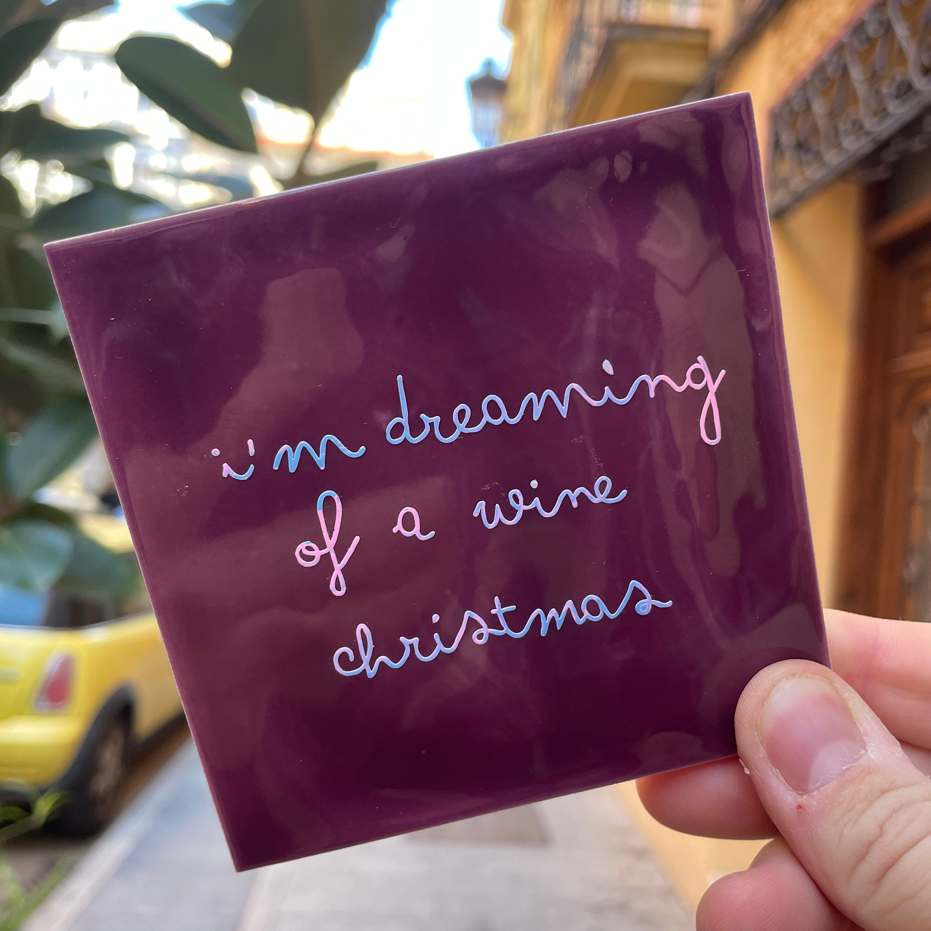 Tile with print - Wine Christmas