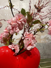 Valentine - Heart vase with artificial flowers