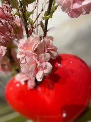 Valentine - Heart vase with artificial flowers