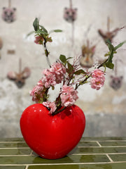 Valentine - Heart vase with artificial flowers