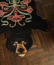 Doing Goods - Blooming Black Bear Rug Large