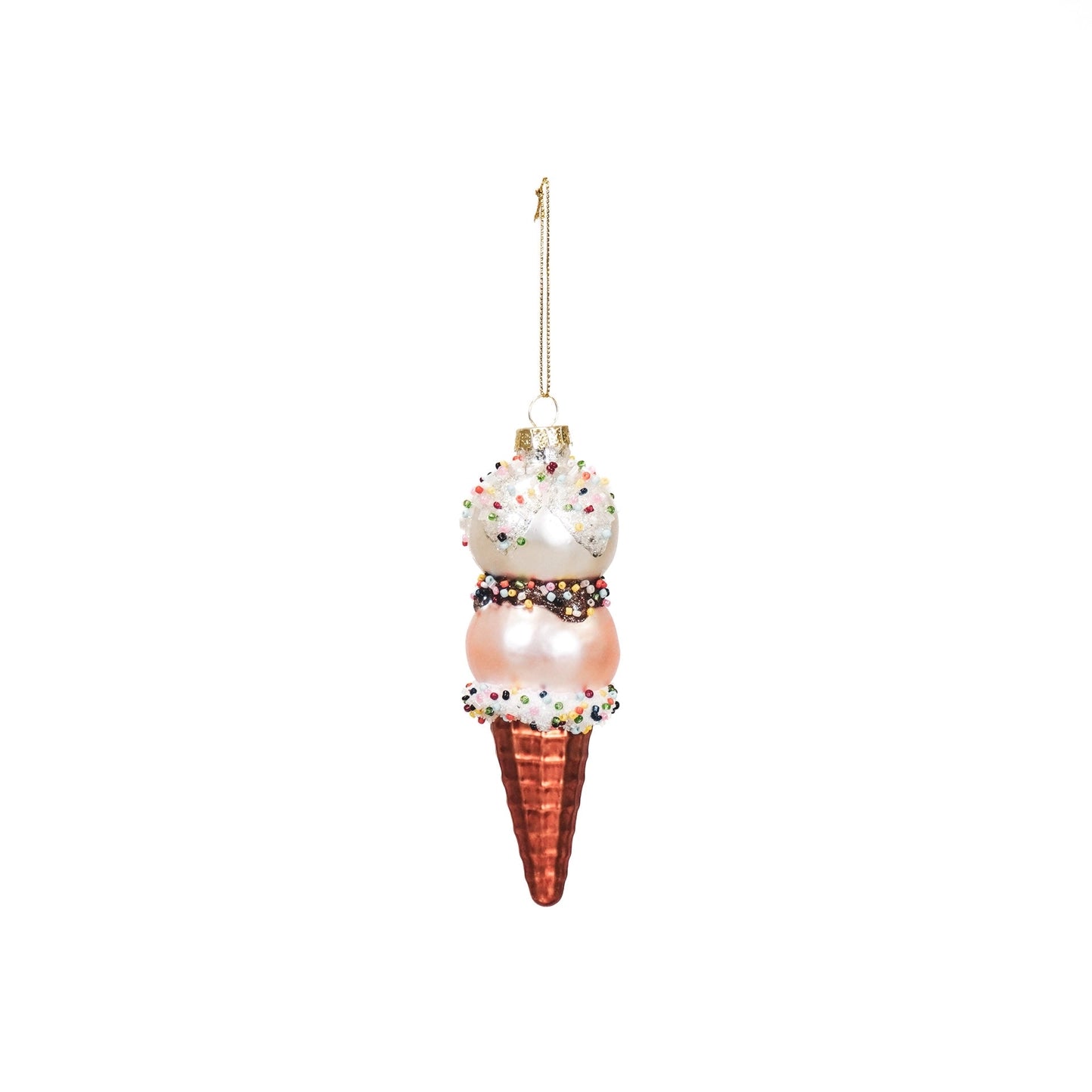 Christmas Ornament - Ice cream rose - white